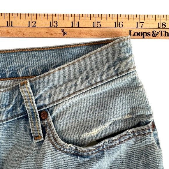 Levi's 501 CT 32x29 Light Wash Distressed Cropped Tapered Women's Jeans - Picture 3 of 13